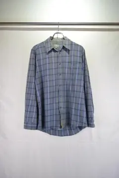 古着　ライトフランネルチェックシャツ　ヨーロッパ古着　ビンテージ　80s 90s