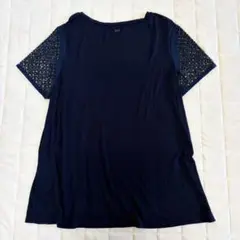 マックスマーラ　ビジュー　刺繍　シルクTシャツ　Mのサムネイル
