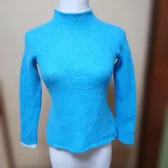 プロフ必読　セモアージュ　タートルネックアルパカタートルネックターコイズブルーS
