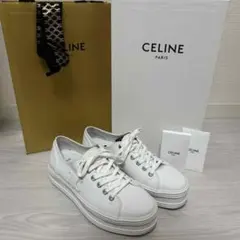 良品 CELINE セリーヌ スニーカー 厚底 トリオンフ ジェーン 25cm 