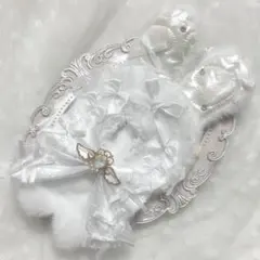 ぬい服　着ぐるみ　10〜12cm用　ホワイト　うさぎ　チェーンフック付き