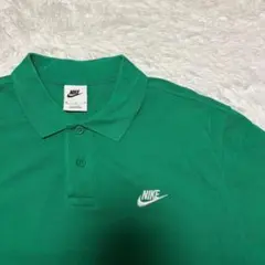 NIKE ナイキ 半袖 ポロシャツ ワンポイントロゴ グリーン Mサイズ