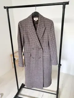 INES DE LA FRESSANGEユニクロチェック柄 ダブルブレストコート