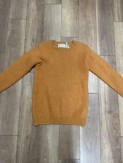 アダムエロペ オレンジ ウール100%ニット