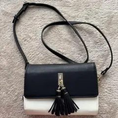 【美品】黒白ショルダーバッグ 財布 カード入れ カバン