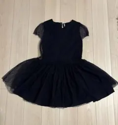 プチバトー　ネイビー ドット柄 ワンピース