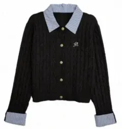 値下げ交渉⭕️ ブラックケーブルニットカーディガン