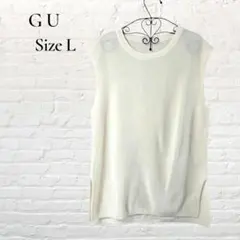GU ジーユー　フレンチスリーブ ニット オフホワイト L