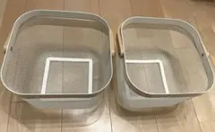 【2個セット】IKEA／イケア　リーサトルプバスケット　カゴ　ホワイト