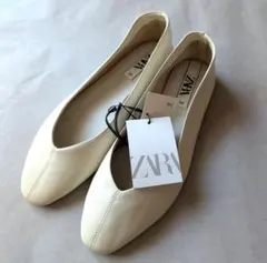【新品】ZARA　ソフトレザー　バレエシューズ　36