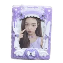 1048♡ ホイップデコ　パープル　紫　ねこ耳メイド　ナイフ　B8 トレカケース