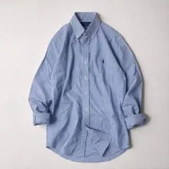 美品Ralph Lauren ストライプシャツ CLASSIC FIT ブルー