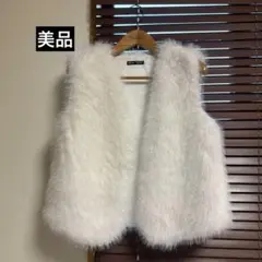 SHEIN ホワイトファー ベスト ジレ