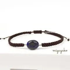 ラピスラズリ 12月誕生石ꕤ︎︎マクラメブレスレット 天然石〈️197〉