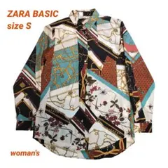 美品 ZARA BASIC チェーンプリント パッチワークブ