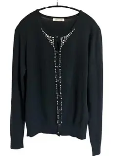 秋冬 ビーズ付き長袖カーディガン