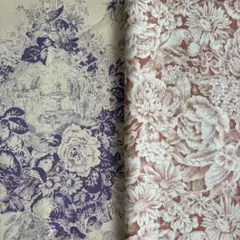 トワルドジュイ　2枚セット　yuwa キルトゲイト　風景　バラ　鳥　城　ロココ