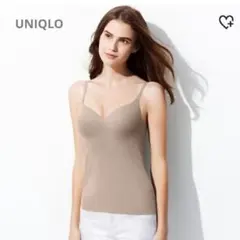 ユニクロ エアリズム Ｖネックブラキャミソール【タグ付き新品】カーキ Ｌ
