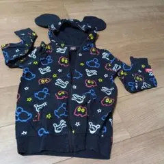 ミッキー風耳付きフードパーカー 100cm