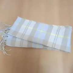 チェック柄フリンジマフラー