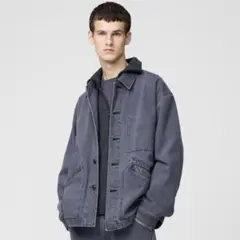 UNIQLO U オーバーサイズカラーデニムジャケット　グレーMサイズ