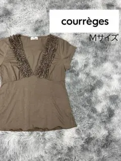 Courreges クレージュ 半袖 ブラウス カーキ Mサイズ