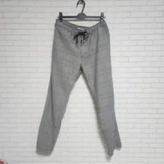 CRYSTAL LINEN チェック柄 スラックス グレーのサムネイル