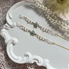 ♪❤️ 薔薇 パール マスクチェーン メガネチェーン ハンドメイド