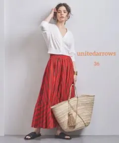 unitedarrows  ストライプ ティアードマキシスカート