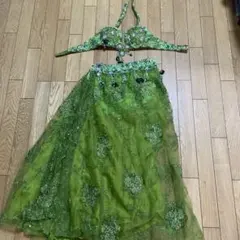エジプト製 オーダーメイド 孔雀 ピーコック柄 ベリーダンス衣装