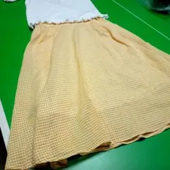 〈最終値下げ〉earth music＆ecology／黄色　チェックスカート