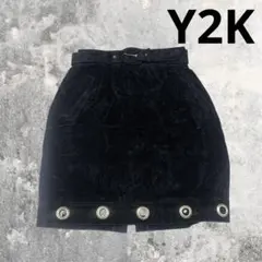 VINTAGE ハトメ ベルト付きミニスカート グランジ y2k ゴールドのサムネイル