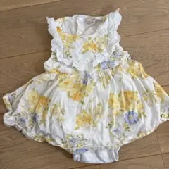 petit main 花柄ワンピース 80