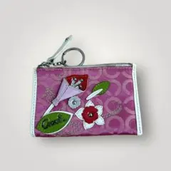 Coach Signature Flower Wallet Case Pink