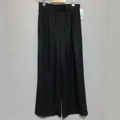 【未使用】nAvy＊ブラック ワイドパンツ L ドローストリング