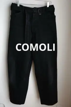 g*0様 COMOLI コモリ ブラック ベルテッドデニムパンツ サイズ２のサムネイル