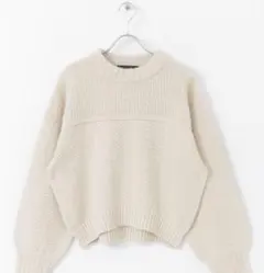 【URBANRESEARCH】長袖ニット ベージュ 異素材