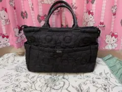 ブラックキルティングトートバッグ