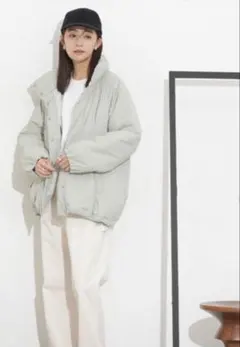 nano universe ライトグリーン ダウンジャケット F