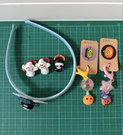 ハロウィン キッズカチューシャ リング チャーム セット ハンドメイド
