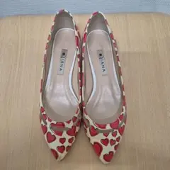 DIANA ダイアナ ハート柄 パンプス ポインテッドトゥ23cm