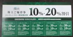 ★トラスト株主優待券★Jネットレンタカー 10%・20%割引券×5枚
