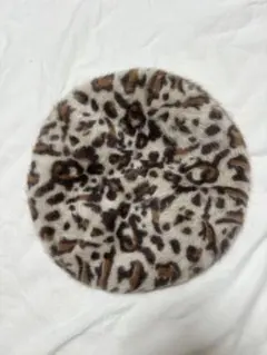 ナノユニバース　ヒョウ柄ファーベレー帽