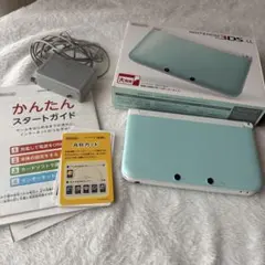 NINTENDO 3DS LL ミント×ホワイトタッチペン、SDカードなし
