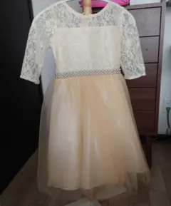 フォーマルドレス クリーム色 120