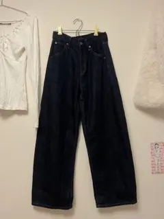 バギーカーブジーンズ UNIQLO ネイビー23インチ　3センチ裾上げ