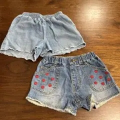 デニムショートパンツ 2点セット