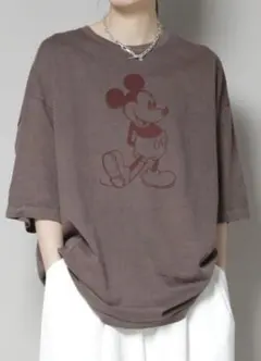 【GOOD ROCK SPEED】ミッキーフロッキープリントT ブラウン