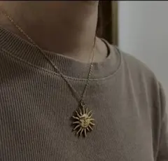 ゴールド サージカルステンレス 大人気ハワイアンジュエリー大きい太陽 ネックレス