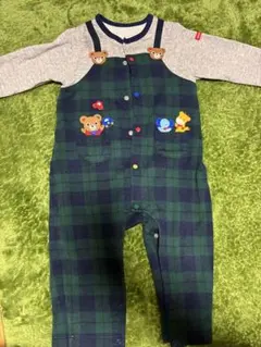 MIKI HOUSE チェック柄ロンパース 80